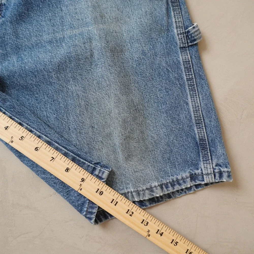 Vintage Wrangler Hero Carpenter Shorts 36 Mens Blue Denim Workwear